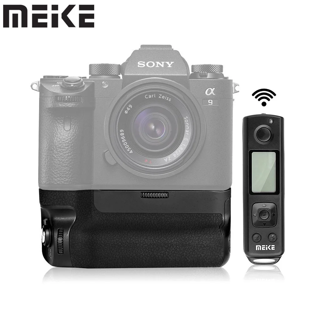 Фото Батарейный блок Meike MK-A9 Pro со встроенным беспроводным управлением 2.4G для камер Sony A9, A7RIII, A7R3, A7III (аналог VG-C3EM, VGC3EM) №1