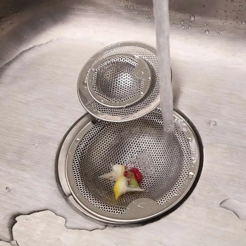 

Bathtub Shower Sink Strainer with Handle Kitchen Stainless Steel Sink Filter Waste Drainage Stopper Drain Hole Filter Mesh