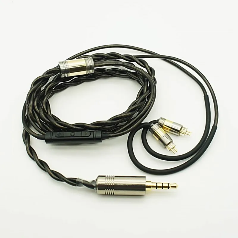 

2 Strands OFC Silver-plated HiFi Earphone Cable with Mic