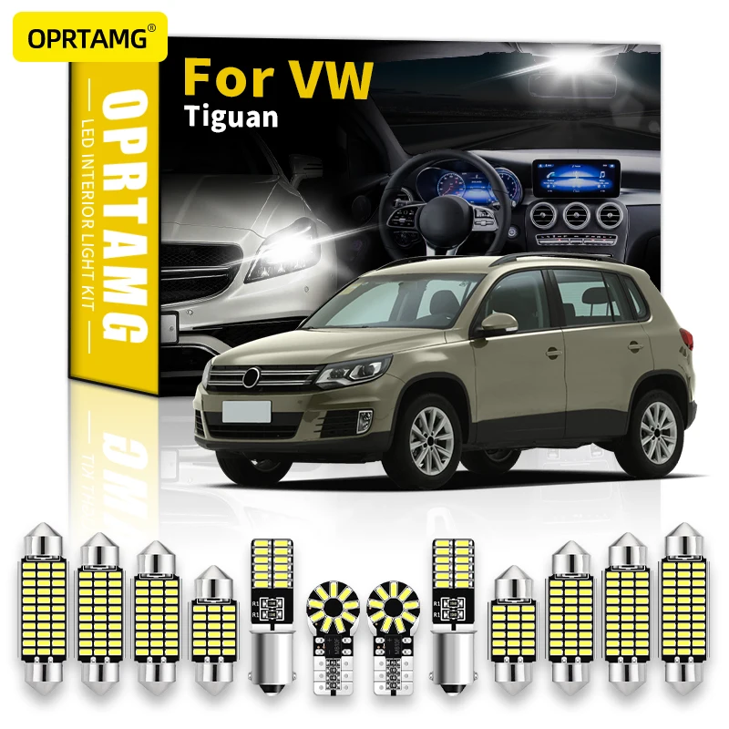 

OPRTAMG Led Interior Light Kit For VW Tiguan 5N 2009 2010 2011 2012 2013 2014 2015 Dome Map Reading Trunk Light Canbus No Error