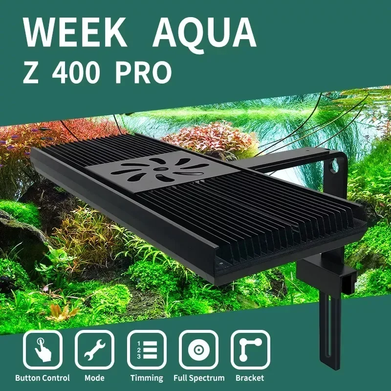 Светодиодная лампа WEEK AQUA Z400D PRO RGB + УФ-регулируемая по высоте для аквариума с