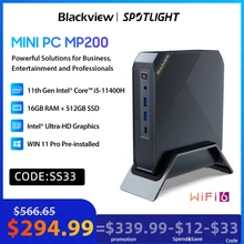 Blackview Mini PC MP200 Intel 11th Gen I5-11400H Desktop Computer Up To 4.5GHz 16GB DDR4 512GB SSD Window 11 Pro Wifi 6 4K DH PC