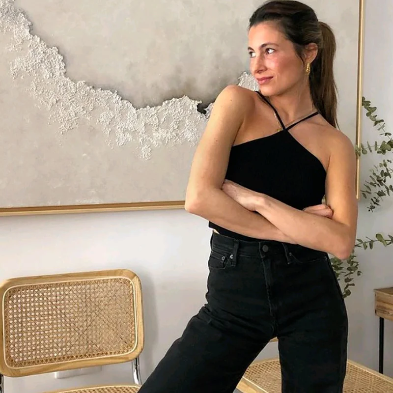 

2021 New Summer Chic Ladies Ladies Clothes Ladies Tops with Thin Shoulder Straps Camisole Casual Soft and Comfortable Sexy Tops