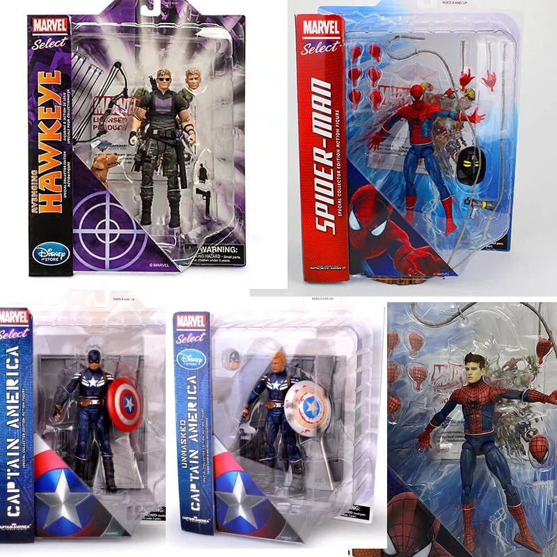 

Avenger Spiderman Action Figure The Amazing Spider Man Hawkeye Captain America Figure Collector Edition Super Heroes Toys