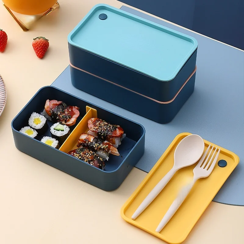 

Plastic Lunch Box For Kids School Microwave Portable Bento Box With Movable Compartments Salad Fruit Office Food Container Box