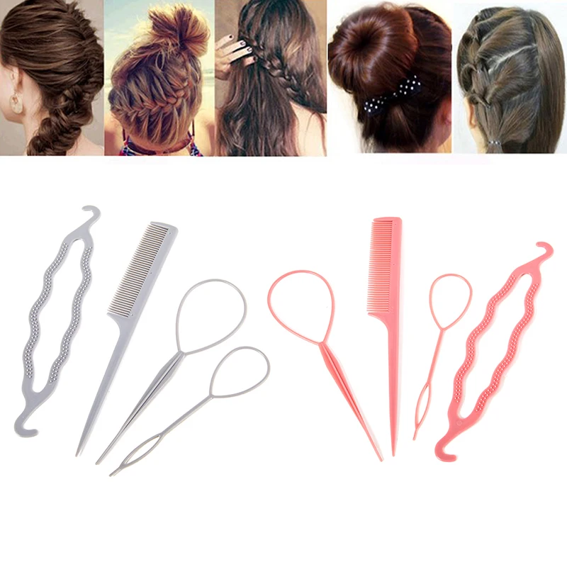 

4Pcs Hair Disk Pull Hair Pins Clips Comb For Girls Hair Styling Tools Kit
