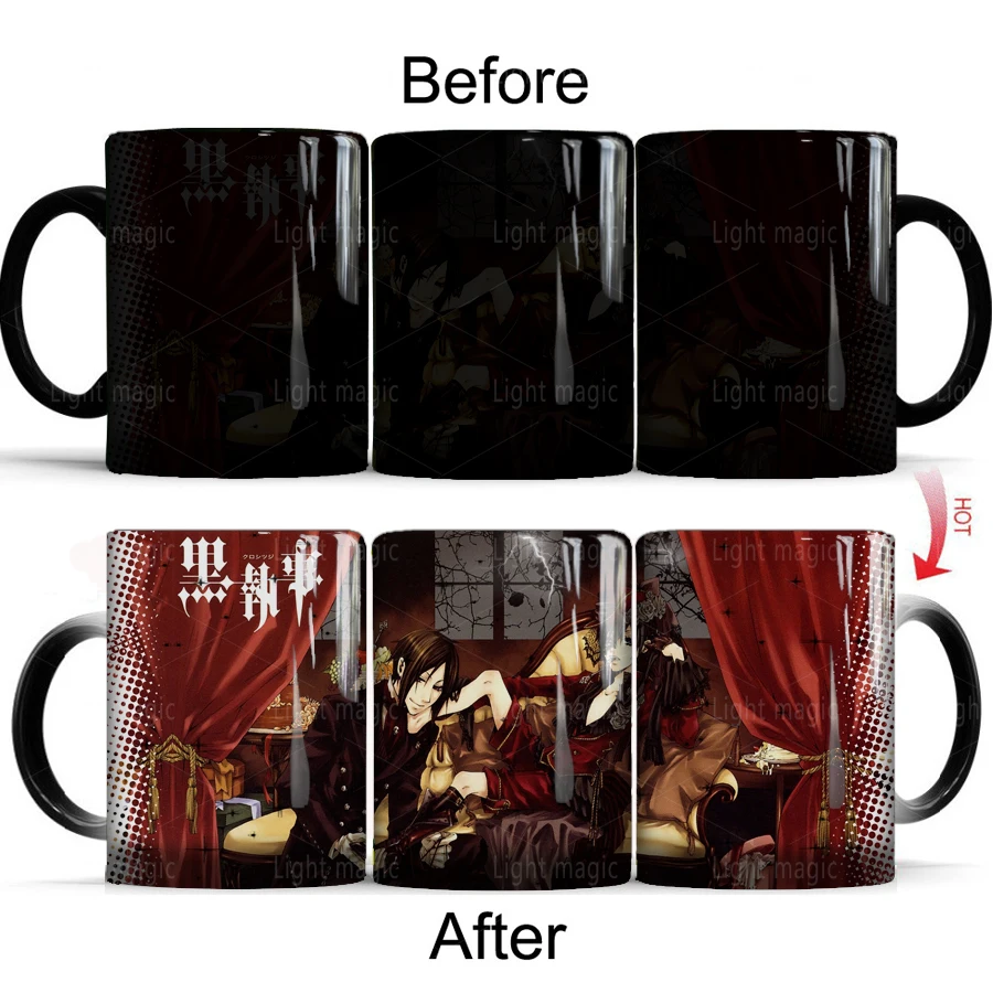 

Black Butler Mug 350ml Magic Ceramic Creative Color Changing Coffee Tea Cup Mug Boy Friends Gift