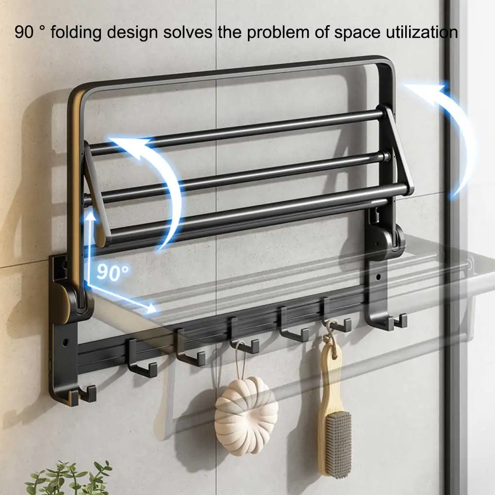 

Bathroom Towel Holder Rack Shelf Aluminum Toilet Hanger Hardware Storage