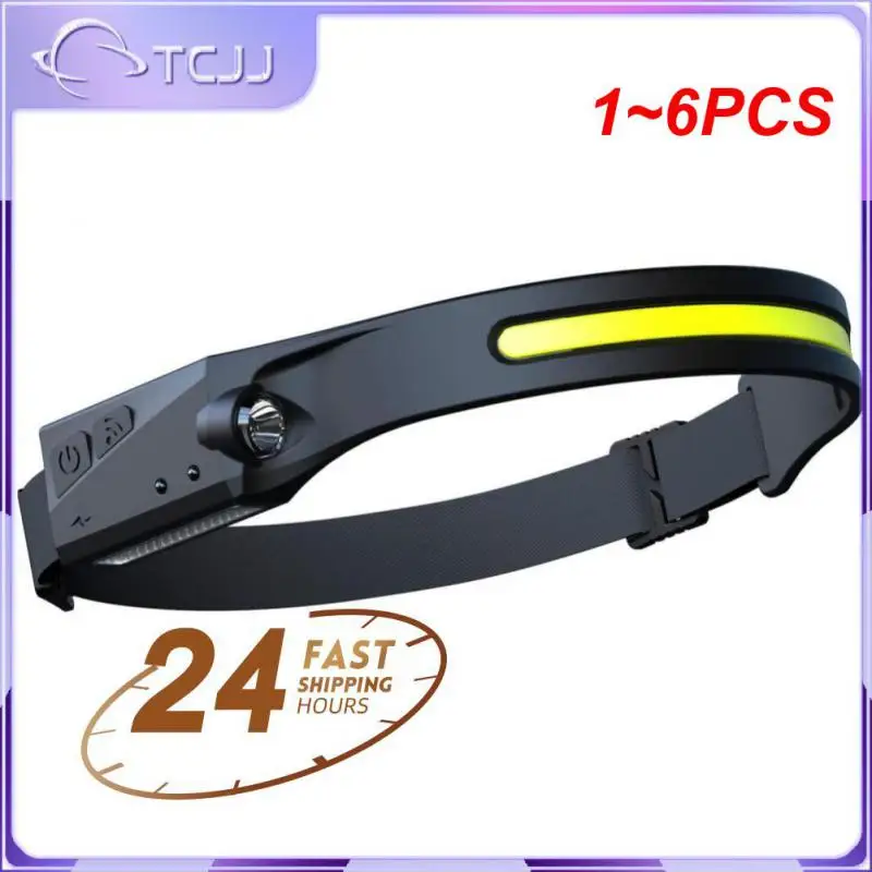 

1~6PCS NineLeaf Waterproof COB LED Head Lamp Motion Sensor Headlamp Portable Flashlight Comfortable USB Rechargeable Head