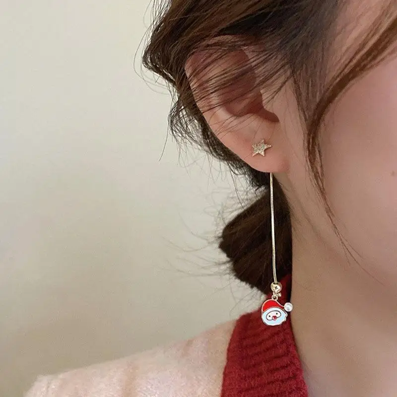 Европейские и американские Разноцветные длинные серьги с подвесками в виде