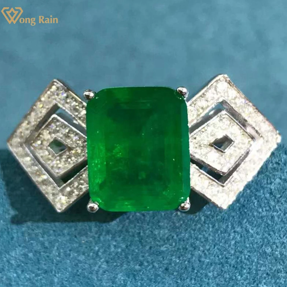 

Wong Rain винтажное 925 пробы Серебряное кольцо VVS 3EX 4CT для женщин, ювелирное изделие