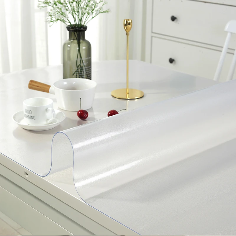 Oval Odorless PVC Transparent Soft Plastic Glass Tablecloth Waterproof and Oil-Proof Disposable Dining Table Crystal Board Te...