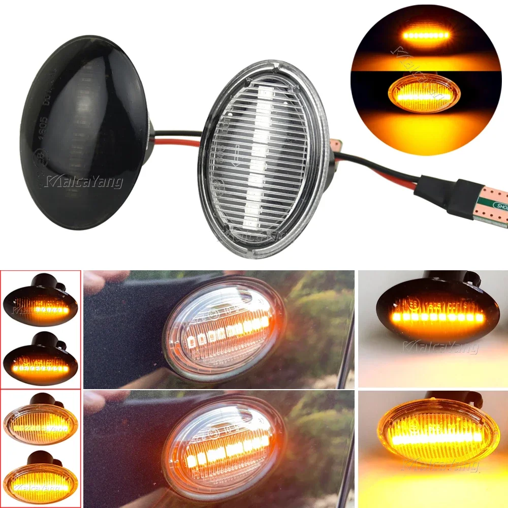 

2pieces LED Side Fender Dynamic Turn Signal Light For Fiat 500 Lancia Lybra 1999-2005 Alfa 4C 2013-
