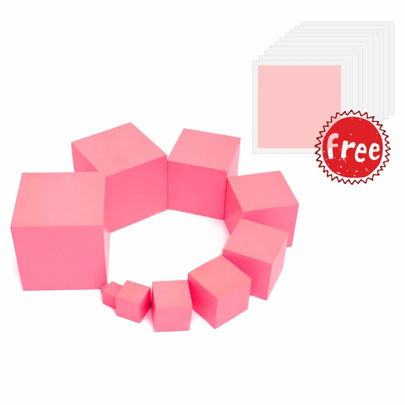 

Игрушки Монтессори сенсорные розовые кубики башни Деревянные Монтессори сенсорные материалы Обучающие игрушки для детей D86Y