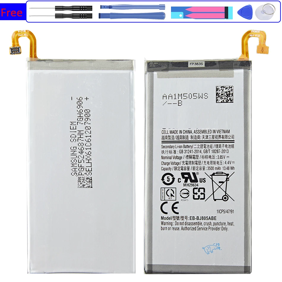 

Аккумулятор EB-BJ805ABE 3500 мАч для Samsung Galaxy A6 Plus A6 + A6Plus A6 + SM-A605F A605G A6050 A605K A605FN A605GN Bateria