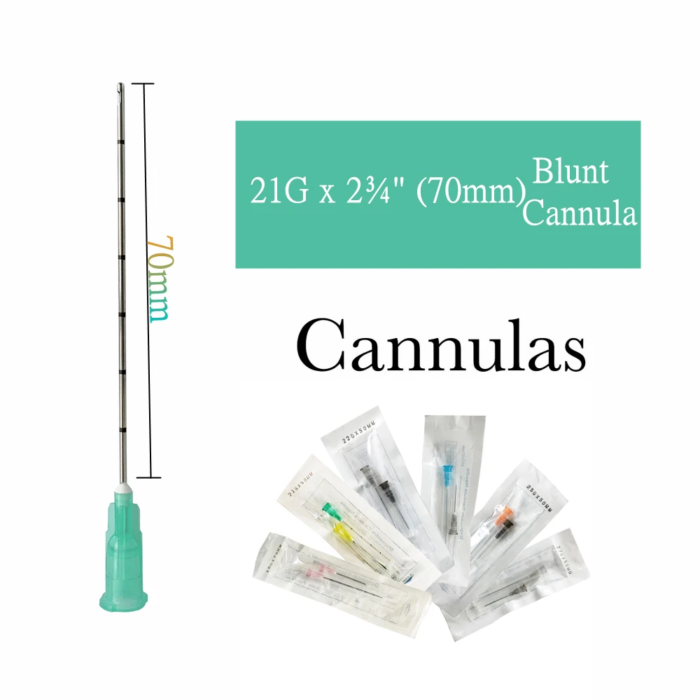

Free Shipping Micro Cannula For Dermal Filler Injections Needle 18G 21G 22G 23G 25G 27G 30G Cannulas