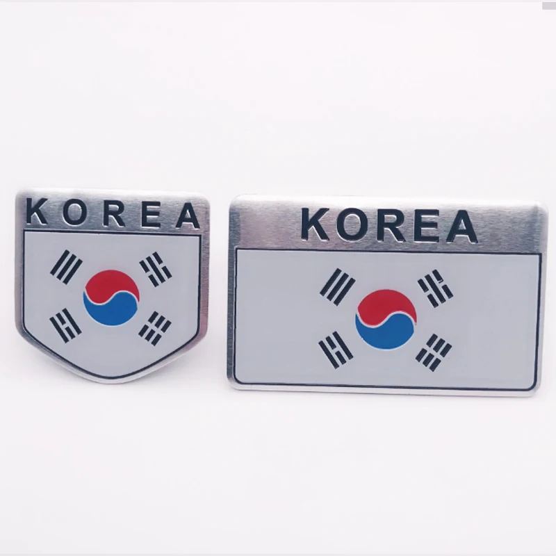 Металлический 3d-значок с корейским государственным флагом наклейка на переднюю