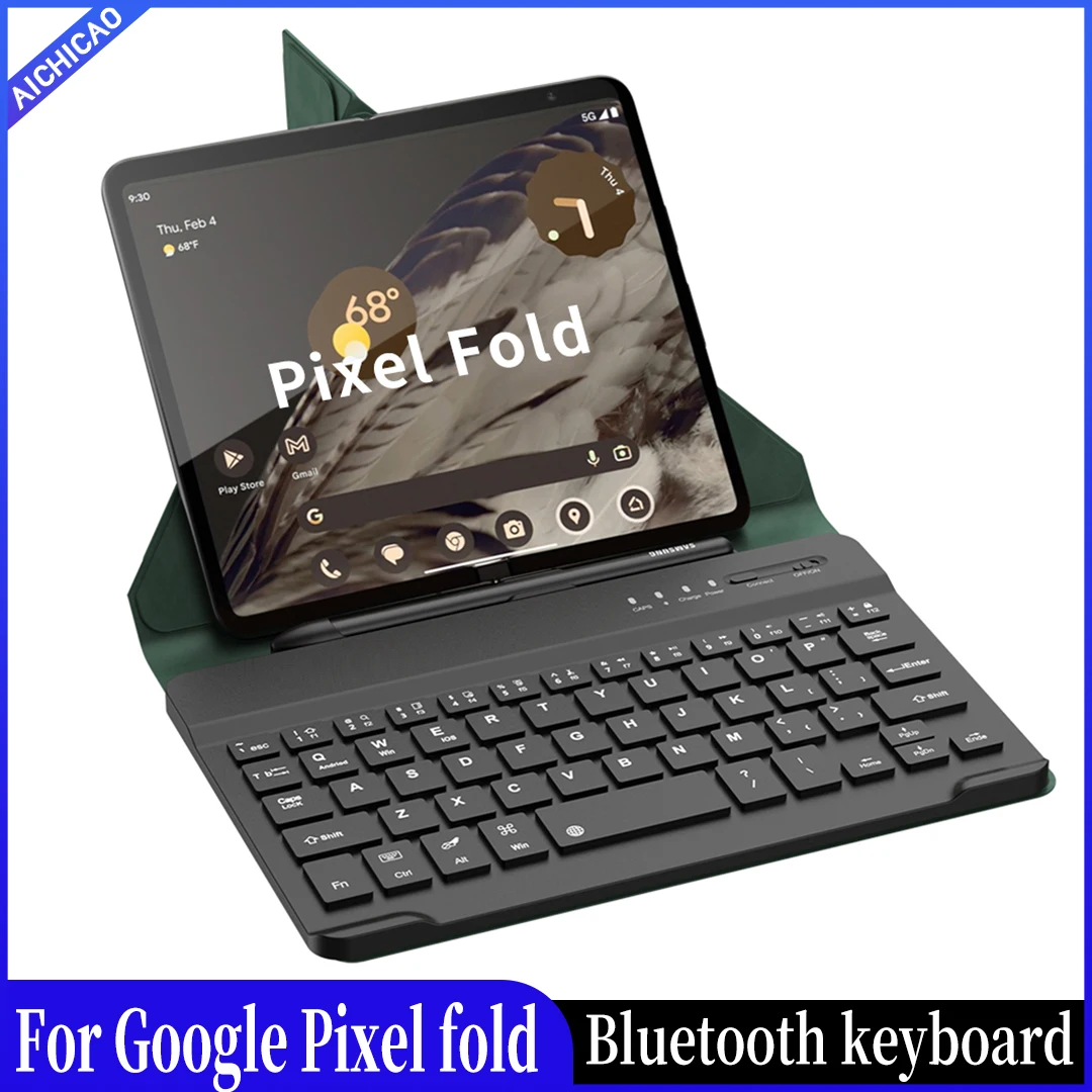 ACC-For Google Pixel Fold Mini bluetooth  Keyboard folding bracket leather case office business folding screen  phone keypad