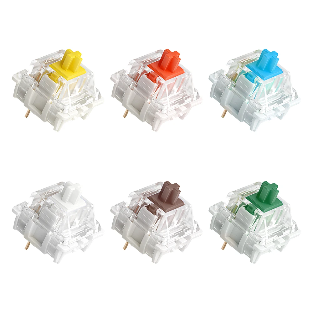 Gateron Keyboard Switch 3Pin KS-9 Red Yellow White Brown Blue Green Linear Clear Shaft for Mechanical Keyboard  Cherry MX Switch