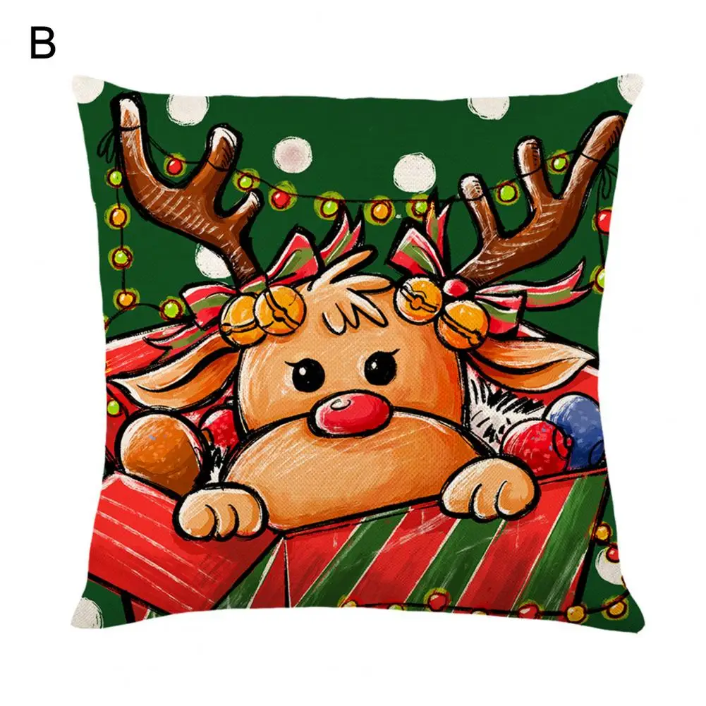 

Christmas Pillowcase Washable Throw Pillow Cover Christmas Decor Painting Printed Pillow Covers