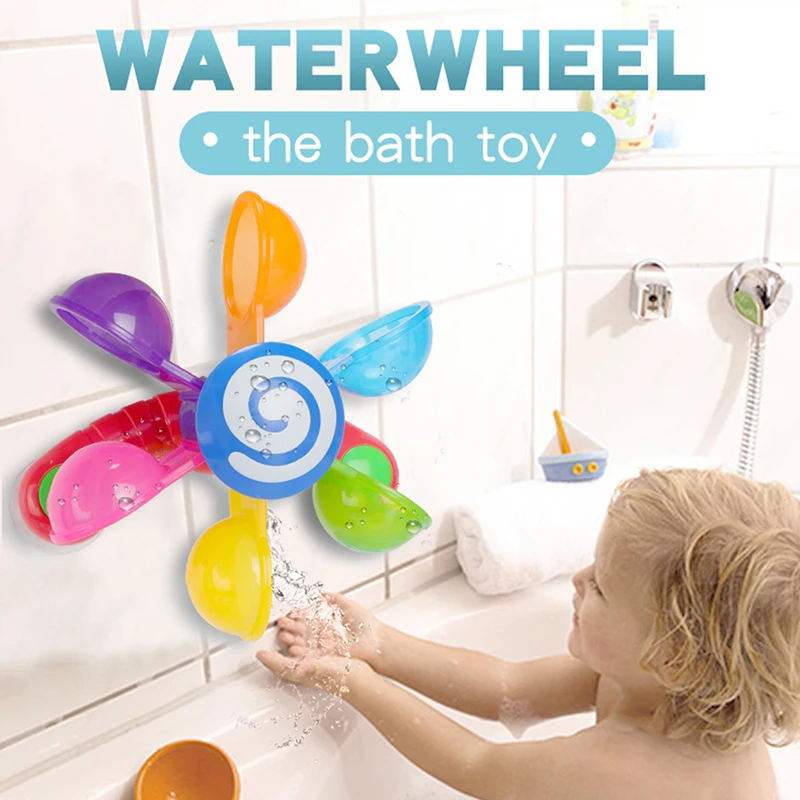 

Baby Bath Toys Play In Scoop Water Mini Windmill Waterwheel Toddler Bathroom Bathtub Bathing Toy Kids Summer Swimming Pool Games