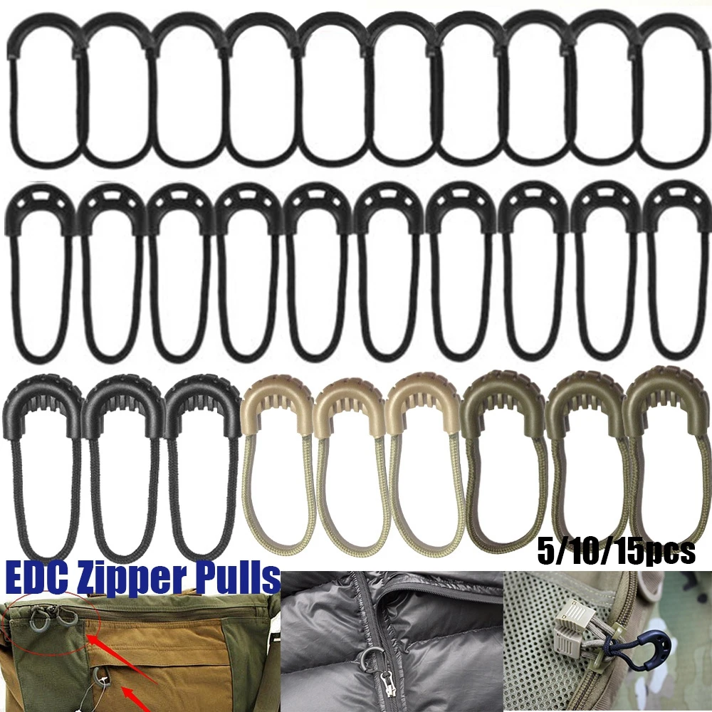 

5/10/15pcs Zipper Pull Puller End Fit Rope Tag Fixer Zip Cord Tab Replacement Clip Broken Buckle Travel Bag Suitcase Backpack