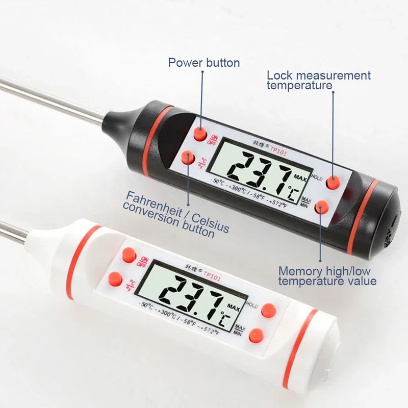 Digital Food Thermometer Kitchen Cooking BBQ Probe Electronic Oven Meat Water Milk Sensor Gauges Tools Measuring Thermometers images - 6