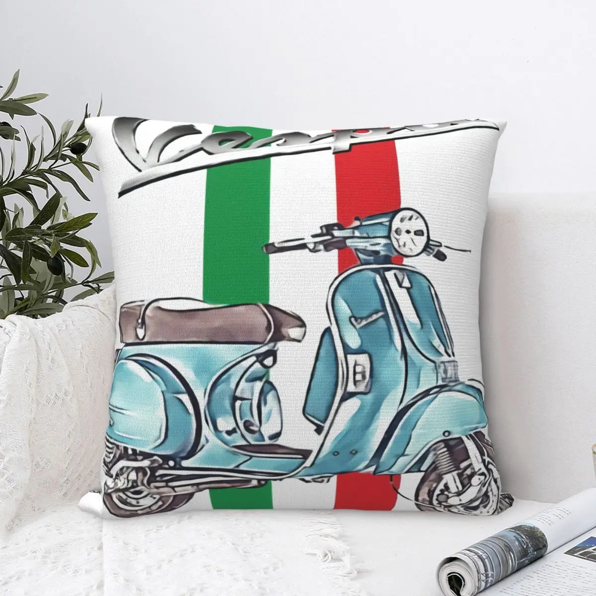 

190103 Vespa Px Scooter Italian Stripes Pillow Cover Cushion Cover Home Sofa Chair Decorative Pillow Cover
