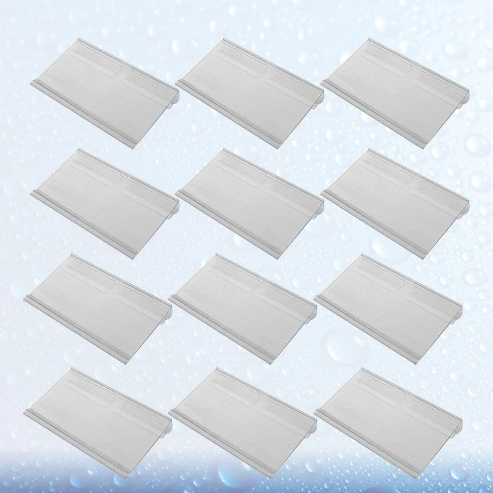

60pcs Clear Label Holder Wire Shelf Retail Price Label Merchandise Sign Display Holder Ticket Holder