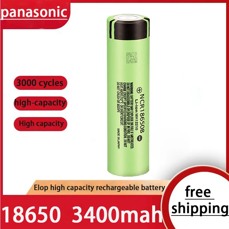 Batterie ricaricabili agli ioni di litio originali Panasonic NCR18650B 3400mah 3.7V 18650 per fotocamera portatile giocattolo torcia