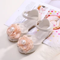 2022 vintage childrens shoes kids sandals summer new sandals korean fashion non slip fish mouth princess shoes girls flower