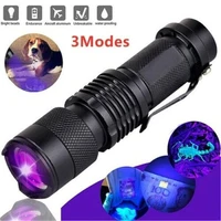 portable led flashlight magnified ultraviolet beam animal urine stains testing purple light lamp lighting tools for home