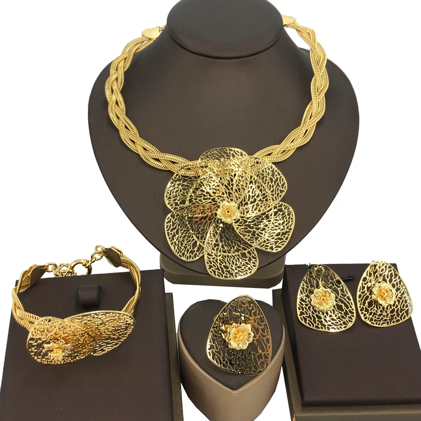 

Yuminglai Dubai Jewelry Set 18 k Gold Jewelry Brazilian Gold Jewelry Italian Gold Jewelry Set FHK14198
