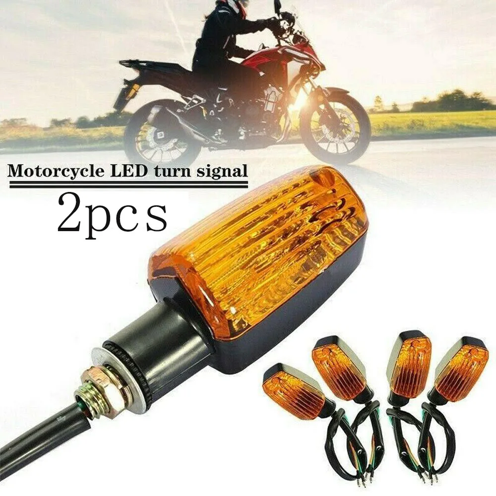 

2Pcs/set 12V Universal Motorcycle Turn Signal Indicator Light Turning Amber Lamp Bulb Motorbike Lamps Blinker Flash Bike Lamp