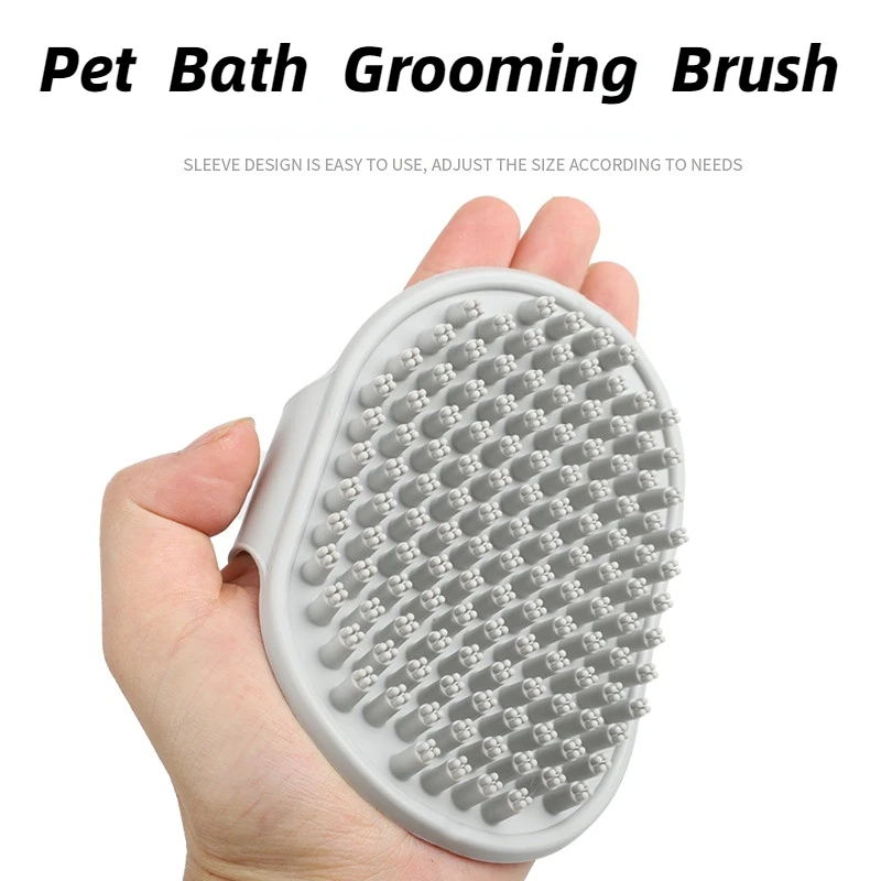 

Dog Bath Brush Dog Grooming Brush,Pet Shampoo Soothing Massage Rubber Comb with Adjustable Ring Handle,Long Short Haired Cats