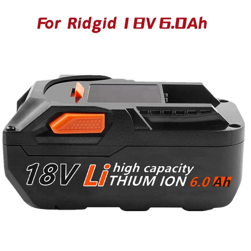 

2Packs R840087 18V 6.0Ah Lithium Battery Replacement for RIDGID R840083, R840085,AC840085,Series Cordless Power Tool