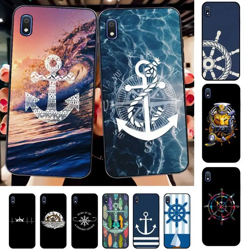 

Stripes Anchor Boat Ship Wheel Phone Case for Samsung A51 01 50 71 21S 70 31 40 30 10 20 S E 11 91 A7 A8 2018