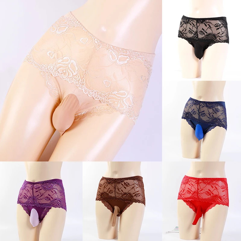 

Трусы мужские кружевные с мешочком, соблазнительное нижнее белье для геев, эротическое нижнее белье, трусы