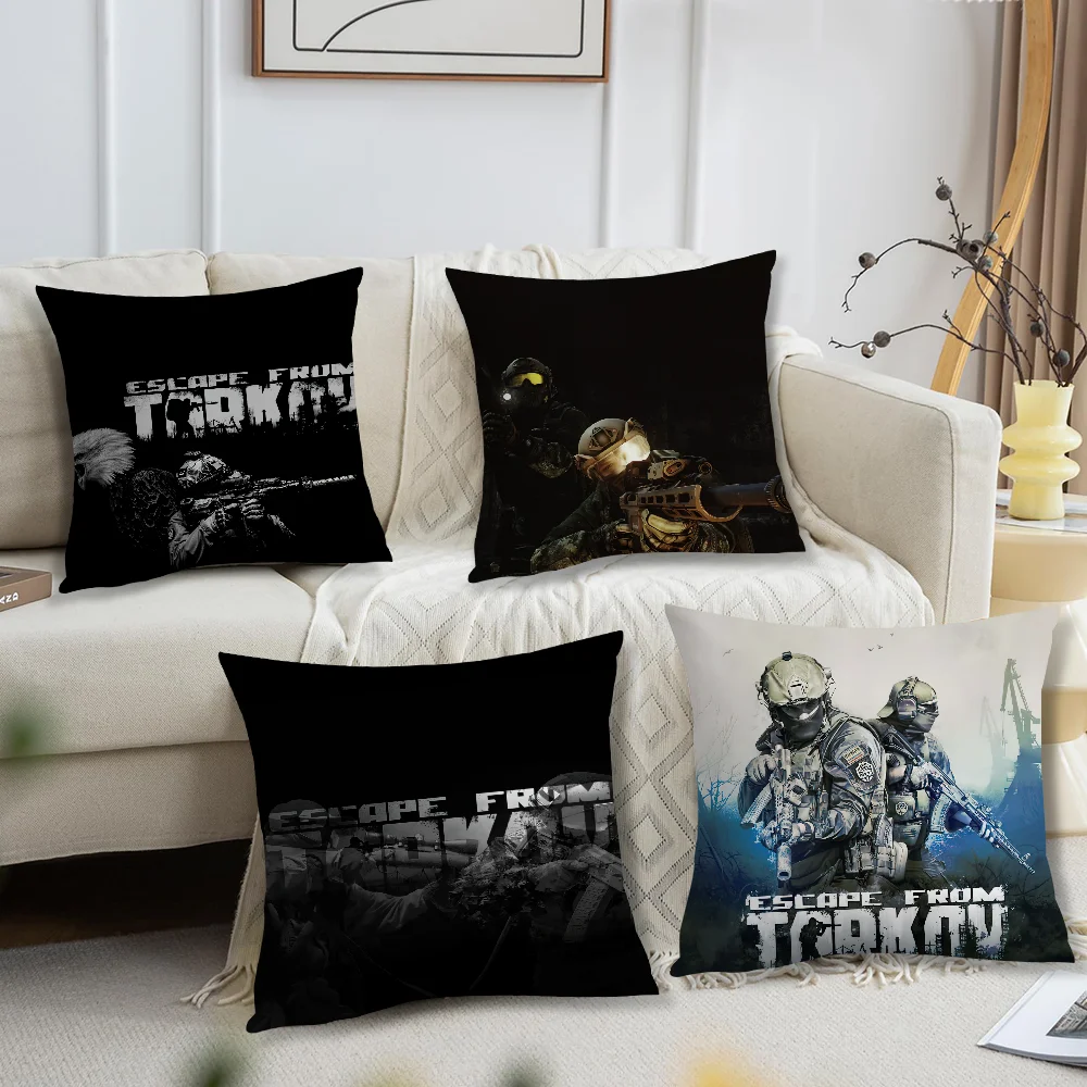 Game E-Escape From T-Tarkov cushion cover Living Room Accent Couch Back Support Square Lounge Restful Nap Companion Pillow Case