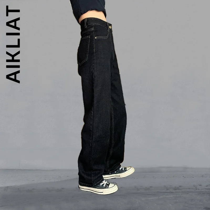

Aikliat Trendy Women Jeans For Women Y2k Denim Pants 2022 High Waist Ladies Solid Jeans Casual Vintage Woman Pants Female