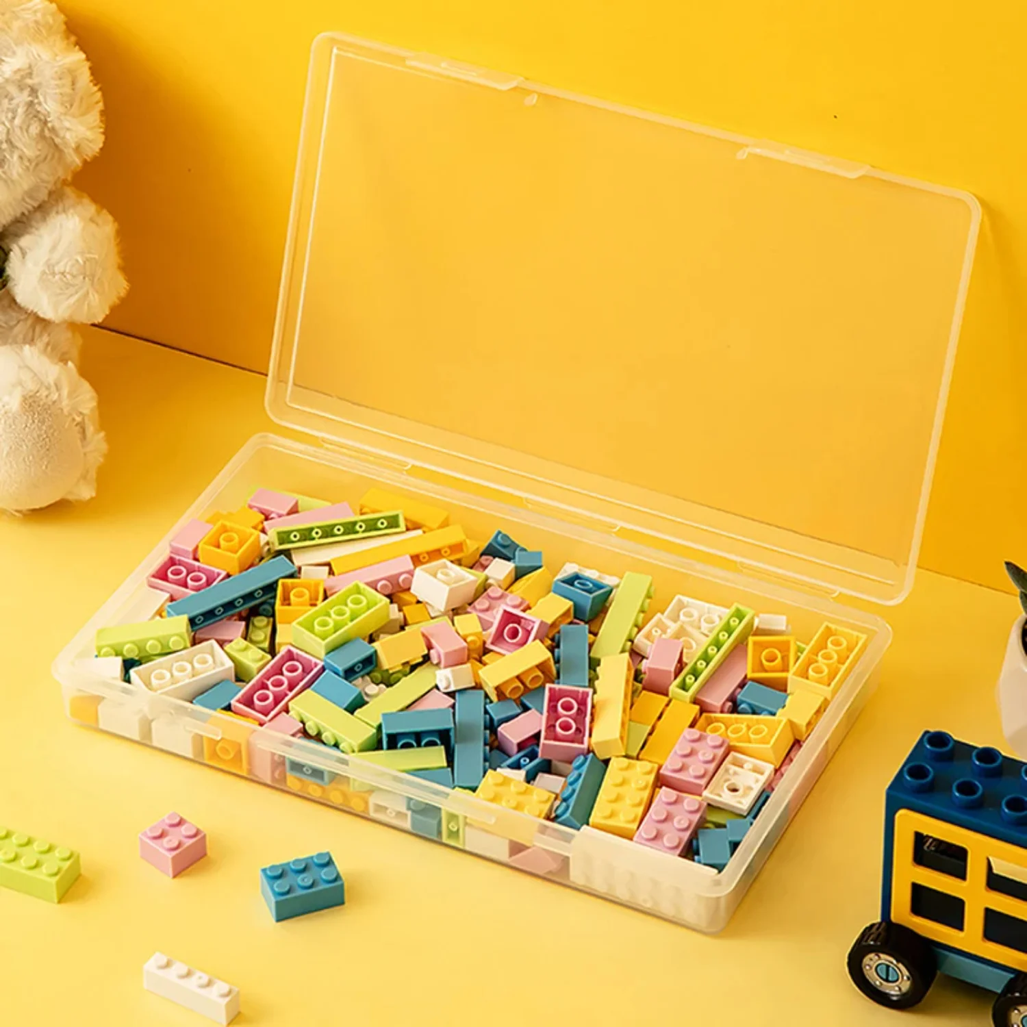 4 шт. прозрачная коробка для канцелярских принадлежностей прямоугольная