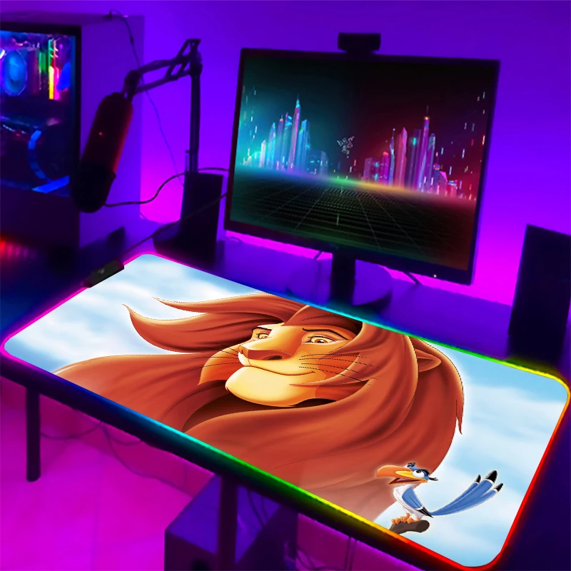 

RGB lion king Customized 900x400 LED Thicken Large Gaming Mouse Pad For Laptop Desk Mat Rubber Non Slip mousepad