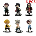 1 шт. Аниме Фигурка рассекающий демонов Q версия Сидящая кукла призрака Tanjiro Nidouzi Inosuke Zenizu экшн-фигурка модель из фильма игрушки подарки