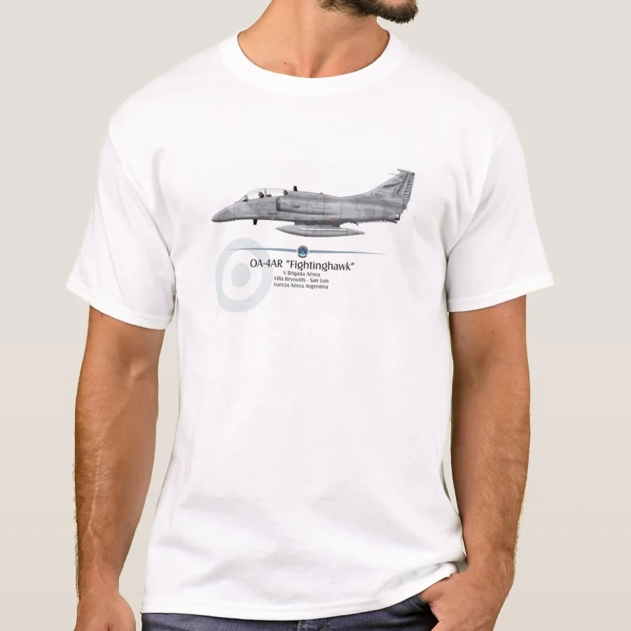 

Argentine Air Force OA-4AR Fightinghawk Combat Trainer Aircraft T Shirt. New 100% Cotton Short Sleeve O-Neck T-shirt Casual Top
