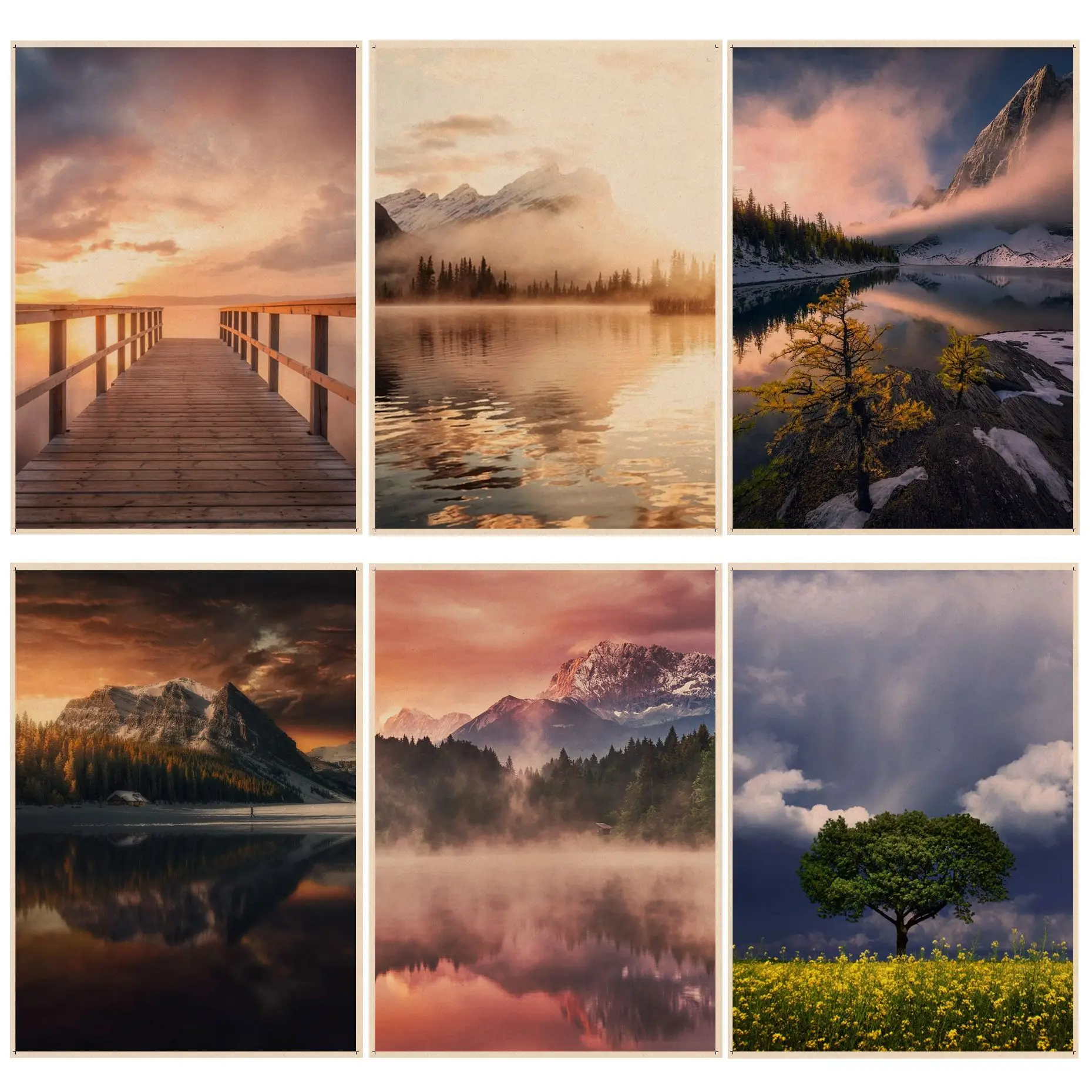 

Natural Scenery Painting Classic Anime Poster For Living Room Bar Decoration Home Decor