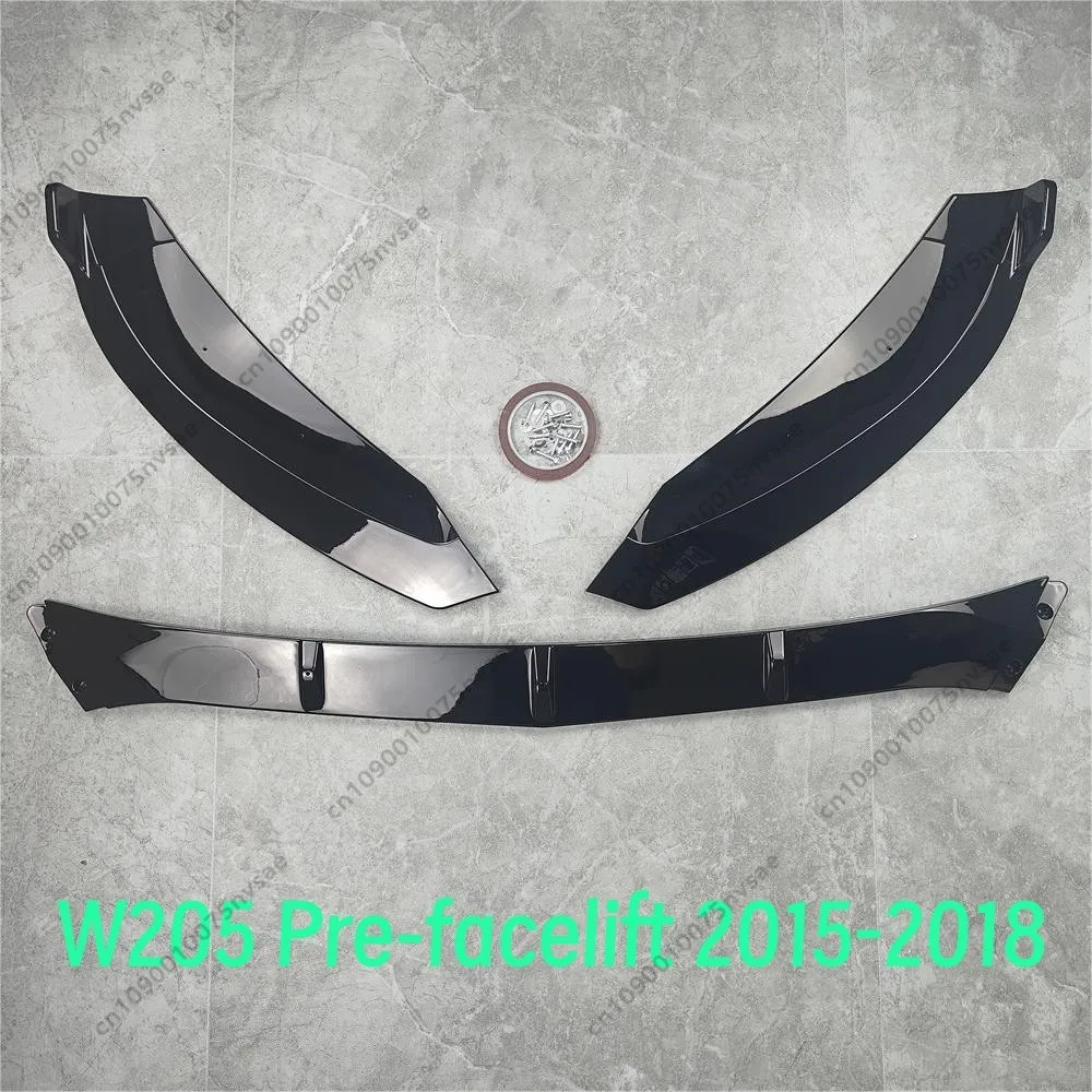 Фото 3 шт. для Mercedes C Class W205 C205 S205 C160 C200 C180 C300 C400 C450 AMG 2015-2021 передний бампер, разделитель губ, диффузор, комплект кузова №4