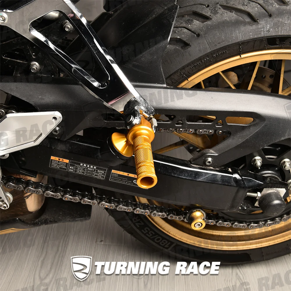 Фото Задние подножки-слайдеры из алюминия с ЧПУ и защитой из POM для Kawasaki Ninja ZX25R ZX4R Ninja400 Z900RS, комплект левая и правая, защита для тандемных подножек №3