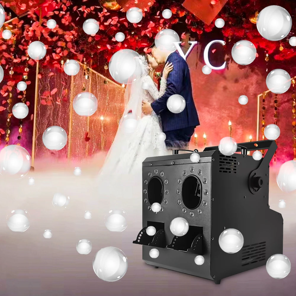 Фото 1500 Вт машина для дымовых пузырей с двойными отверстиями DMX 512, пульт дистанционного управления, эффект свадебных пузырей для DJ, дискотеки, вечеринок, шоу №2