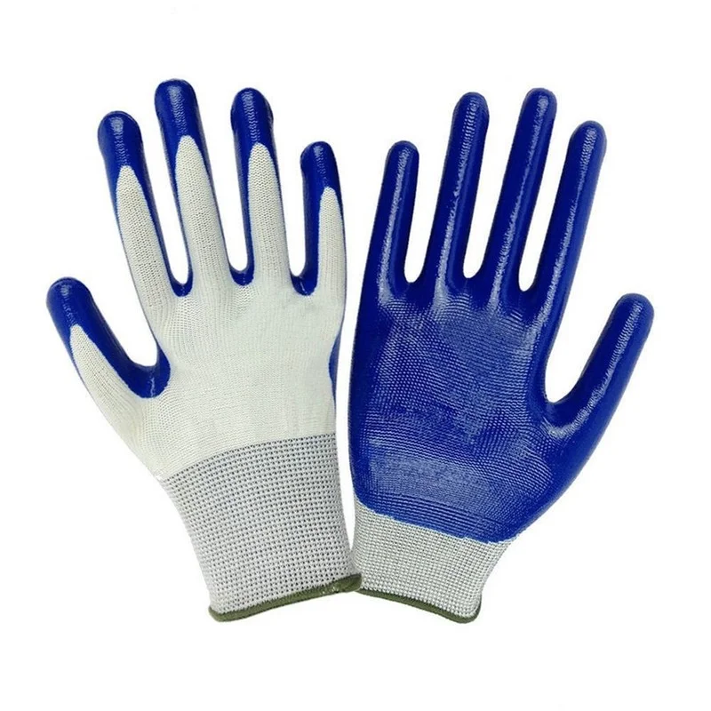 

Work Gloves Palm Dipped Nitrile Gloves Mechanic Repairing Abrasion Resistance Safety Gloves Security Protection