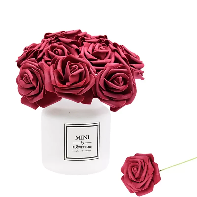 

24Pcs/lot Artificial Rose Bouquet Decorative Foam Rose Flowers Bride Bouquets for Wedding Home Party Decoration Wedding Supplies